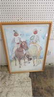FRAMED PAINTING ON PAPER - SIGNED FONTAINE