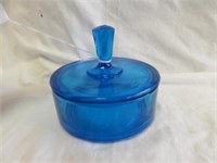 BLUE GLASS DRESSER BOX 4"T X 4.5"W
