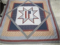 HANDMADE RED, WHITE AND BLUE STAR QUILT