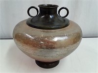 Vintage Metal and Glass Vase