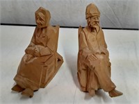 Handcarved Old Man and Woman