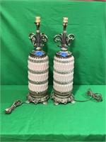 2 Early Pink Glass Lamps
