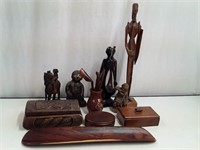Group of Handcarved Wood Etc