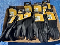 FLAT OF 11 PAIRS STANLEY PU COATED WORK GLOVES L