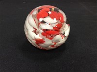 White & Red Paperweight