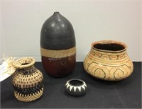 Artisan Pottery & Weaved Vase