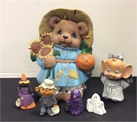 Six Ceramic Halloween Figurines