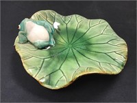 Decorative Lily Pad Dish with Frog