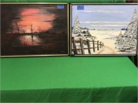 2 Acrylic on Board Paintings By John.W.Wick