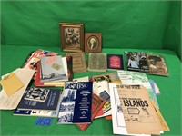 Assorted Ephemera, Books, & Early Framed Photos