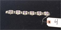 Sterling bracelet with amethest, Approx. 36.5 gm