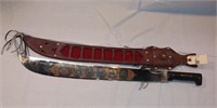 27" South American machete with scabbard