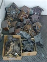 Lot of cuckoo clocks & parts, All as is