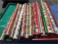 LARGE LOT MIX CHRISTMAS WRAPPING PAPER APPROX 27
