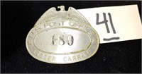 Old U.S. Post Office Letter Carrier badge #180