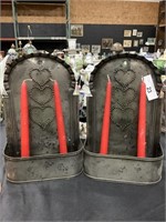 Punched Tin Candle Sconces.