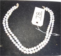 14" Double strand pearl necklace, bluish color