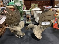 Bronze Fighting Cock Statues.