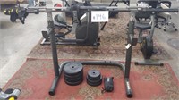 Adjustable weight-lifting holder with 2 bars,