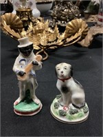 Staffordshire Minstrel, Dog Figurines.