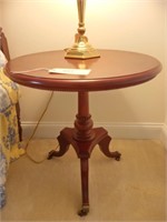 Mahogany Color Round Side Table