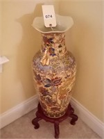 Satsuma Asian Vase and stand