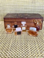 Vintage Hand made box, copper details & Perfume