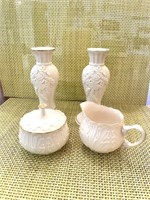 Lenox Pair of Vases, Cream & Sugar