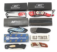 BERETTA OLD TIMER & KA-BAR POCKET KNIVES LOT OF 6