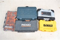 Bosch, DeWalt, Ridgid, B&D drill and bit sets