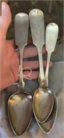 Lot of 3 Early Coin Silver Serving Spoons