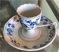 Antique, “Meissen”  blue onion egg cup