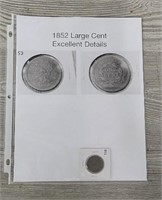 1852 Large 1-Cent Coin