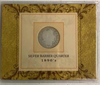 1890s Silver Barber Quarter