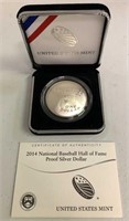 2014-P Baseball Hall of Fame Proof Silver Dollar