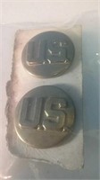 Pair of US military brass buttons probably never