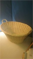 Large oval  cream color wicker basket with