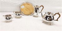 SILVER PLATE TEA SET - 5 PCS