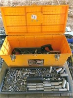 misc. sockets, tools & plastic box