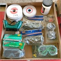 7-pair of goggles, 8- grinding rocks & can of flux