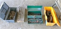 3-tool boxes & contents & drill bits