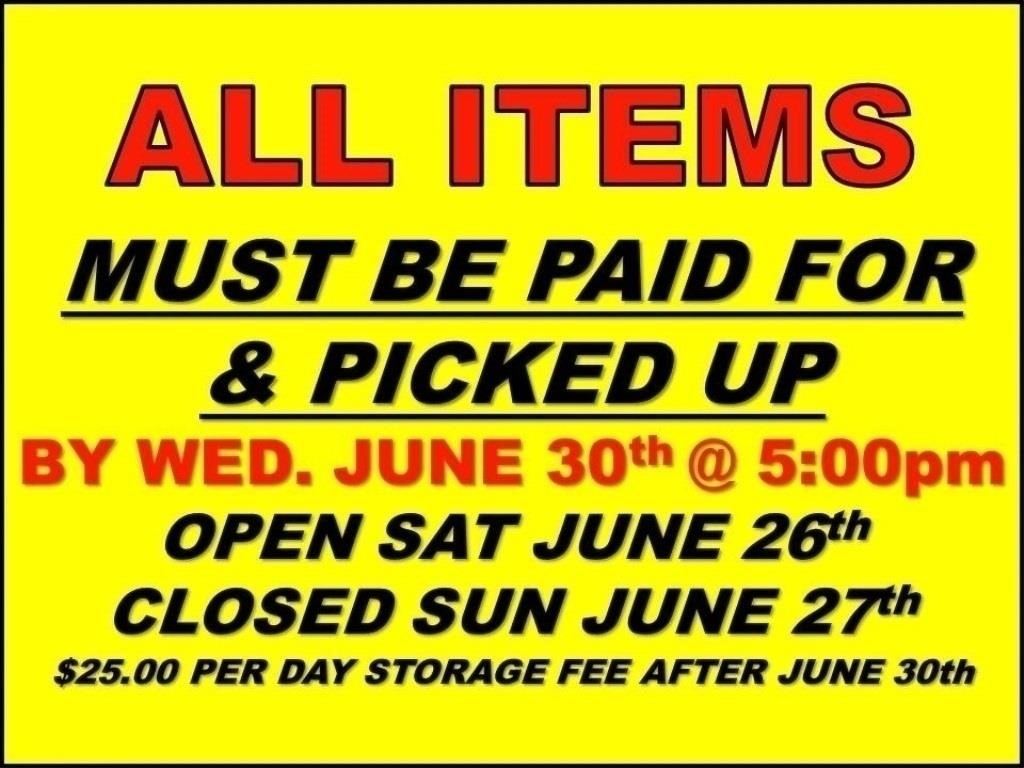 JUNE 2021 Timed Online Consignment Auction