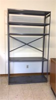 Metal shelf 5 shelf 7’ tall x 4’ wide x 18” deep