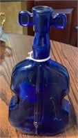 Vintage Blue Glass Figural Bottle