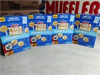 4 Boxes Kellogg's Tiger Paws Jumbo Snax Retail