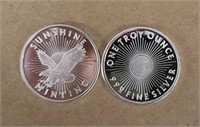 (2) One Ounce Silver Round: Sunshine Mint #4