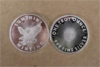 (2) One Ounce Silver Round: Sunshine Mint #7