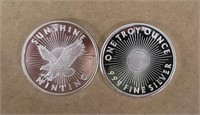 (2) One Ounce Silver Round: Sunshine Mint #6