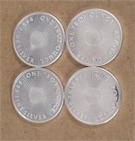 (4) One Ounce Silver Rounds: Sunshine Mint #2