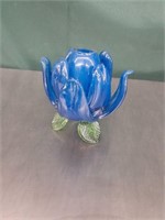 Blown Glass Blue Rose